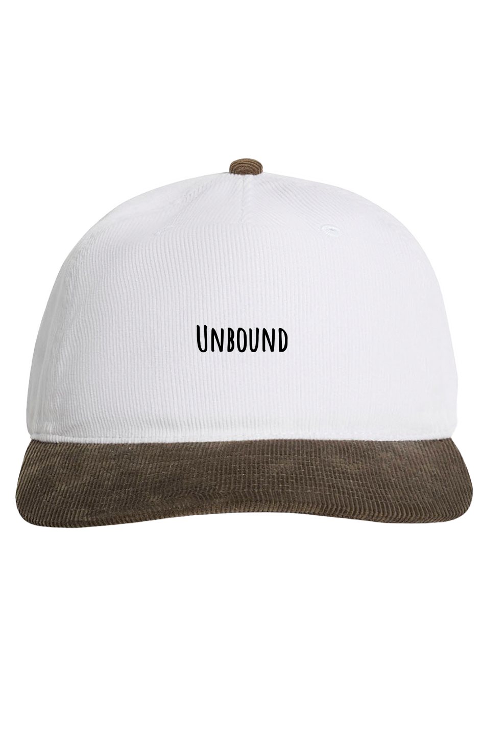 Unbound Classic Two-Tone Corduroy Cap in white / walnut