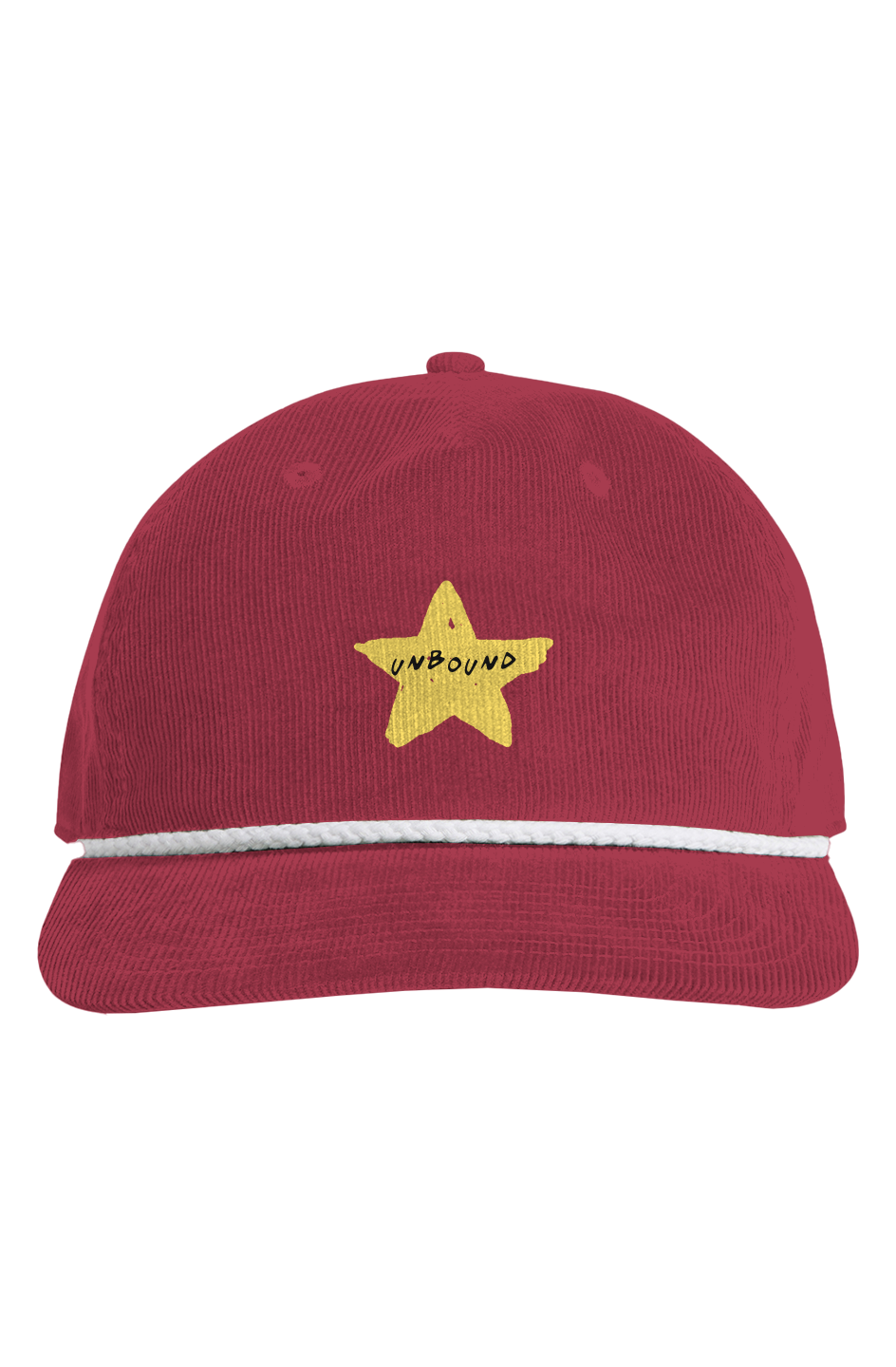 Unbound Star Corduroy Rope Cap in cardinal / white