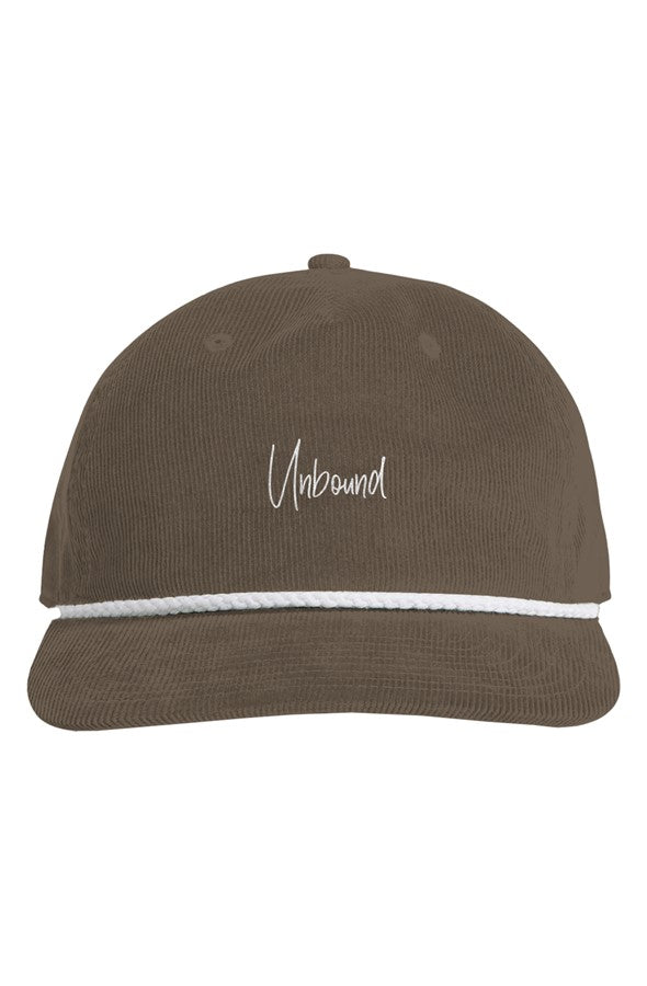 Unbound Corduroy Rope Cap in walnut / white