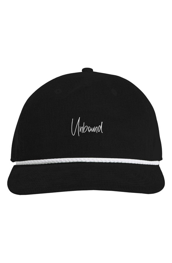 Unbound Corduroy Rope Cap in black / white