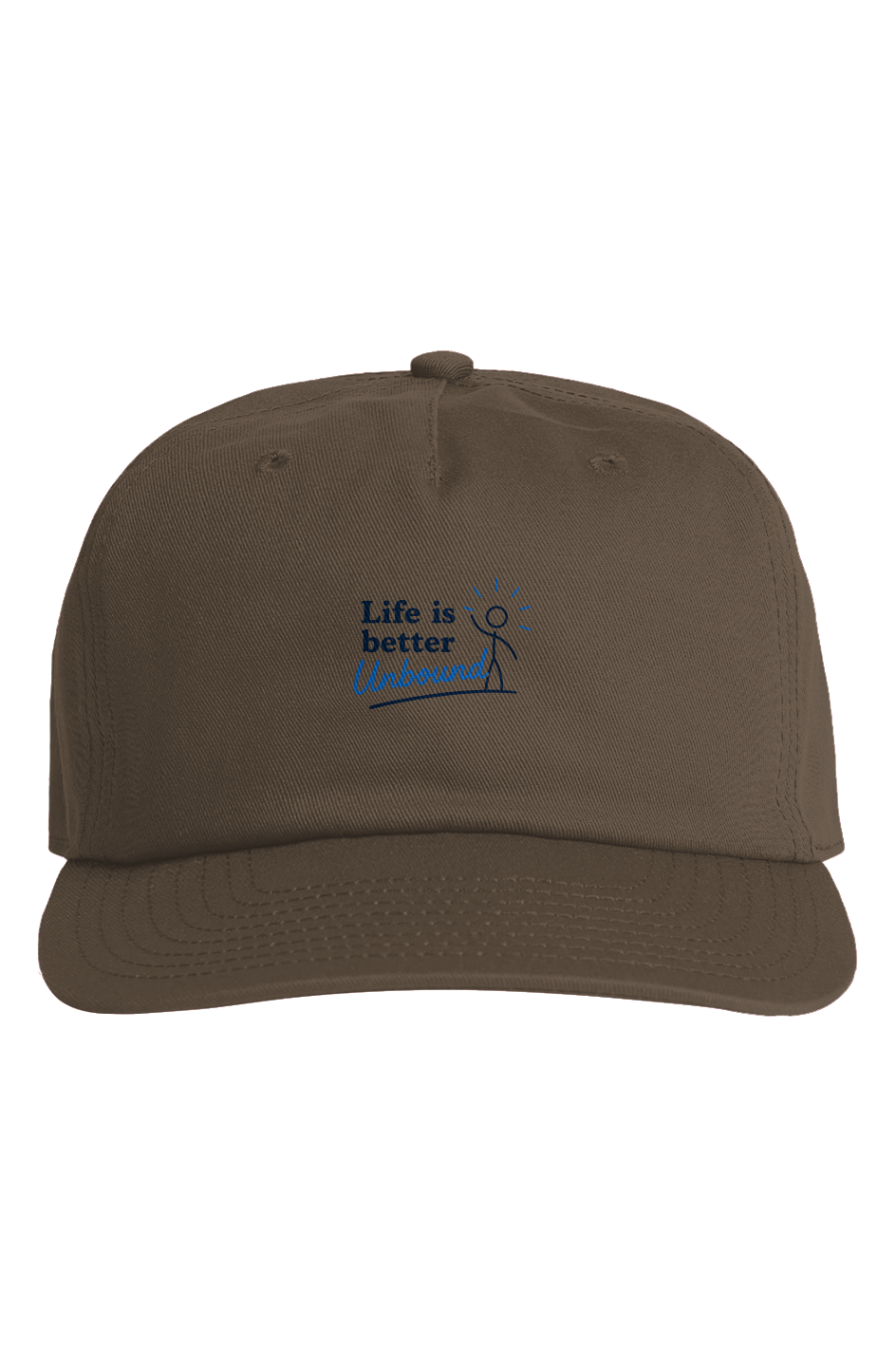 Live Life Unbound Five-Panel Cap in Bone