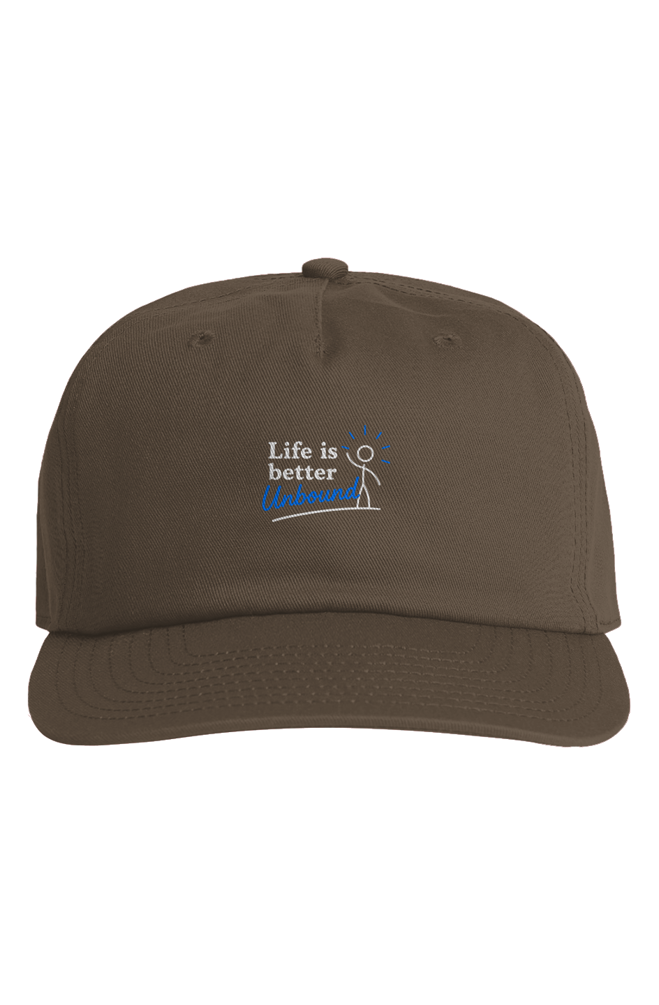 Unbound Point Five-Panel Cap in Walnut