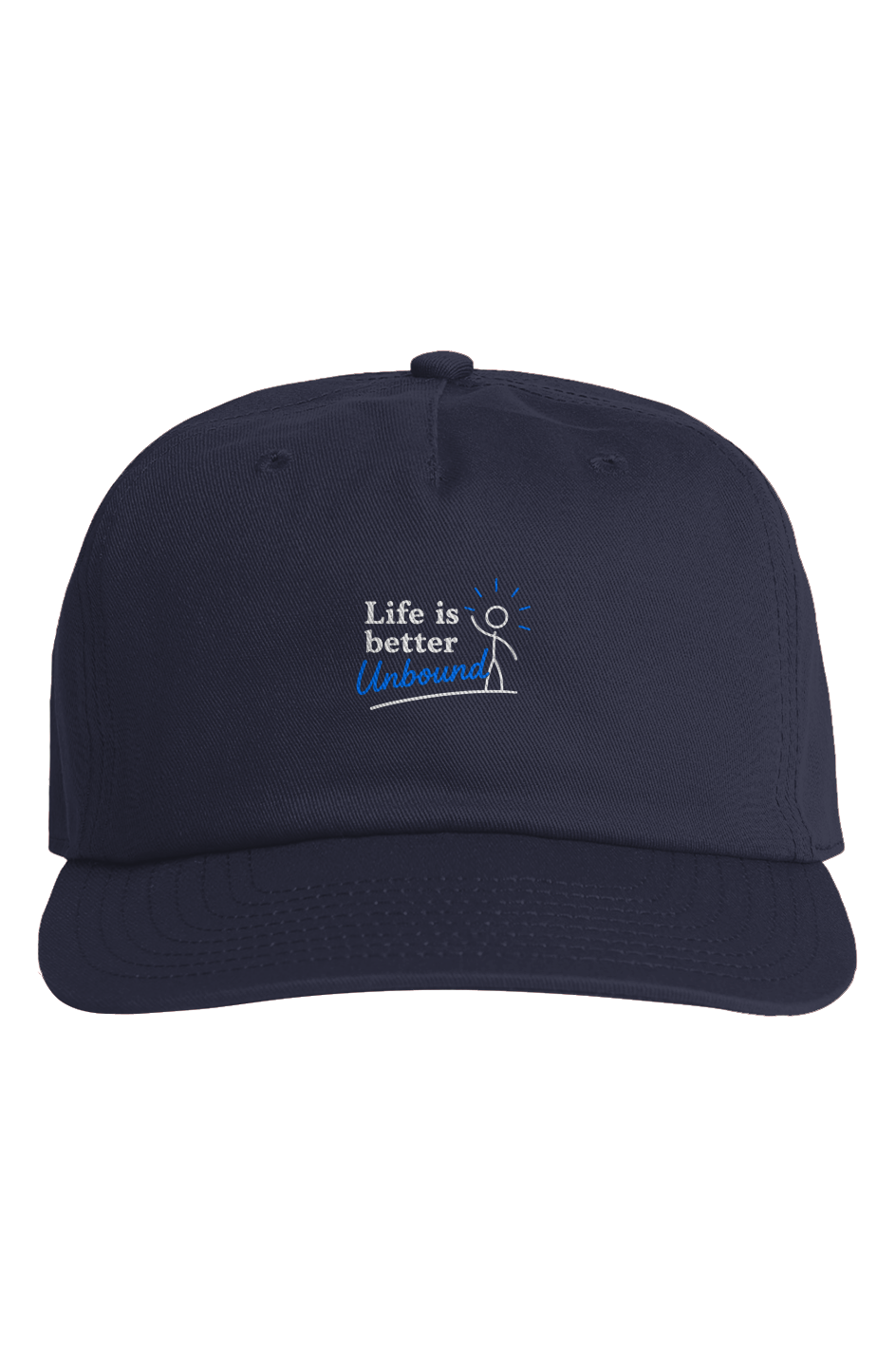 Unbound Point Five-Panel Cap in Black